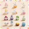 SilverChry 14 PCS Pasqua Miniature Giardino Decori, Decorazioni Torte Alta qualità Pasqua, Galline Decorative in Resina, Mini Conigli Figurine Decorazioni in Miniatura, Pulcini Pasquali Decorazioni