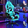 ALFORDSON Sedia Gaming Massaggiante con Luci LED,Sedia Ergonomica Gamer per Ufficio Domestico,Poltrona Scrivania con Poggiapiedi,Schienale Regolabile 90-150°,Portata 180KG, Similpelle(Ciana)