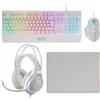 Mars Gaming MCP124PRO, cavo, USB, tasti a membrana, QWERTY, LED RGB, bianco