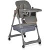 Moni Cangaroo Seggiolone Pappa Regolabile in Altezza LINDO GRIGIO con Set Posatine