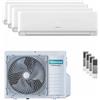 HISENSE Condizionatore Hisense EcoSense quadri split 7000+7000+7000+18000 BTU inverter A++ wifi unità esterna 8 kW
