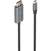 AISENS - A109-0880 - Cavo convertitore in alluminio bidirezionale USB-C a DISPLAYPORT 8K@60Hz, USB-C/M-DP/M, nero, 1,8 m