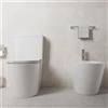 Parama Coppia di sanitari filomuro vaso monoblocco rimless e bidet bianco lucido | Vienna