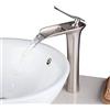 Beelee BL9009NH Miscelatore Rubinetto Bagno Cascata con Corpo alto, Monocomando Rubinetto per lavabo in ottone massiccio, Finitura Nichel Spazzolata