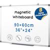 S SWANCROWN SwanSea Lavagna Magnetica da Parete 90x60cm Lavagna Cancellabile A Secco con cornice in alluminio e vassoio penna Whiteboard per Ufficio
