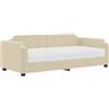 vidaXL Divano letto con materasso Crema 80x200 cm Tessuto