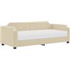 vidaXL Lettino con materasso crema 100x200 cm in tessuto