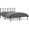 vidaXL Struttura letto con testiera in metallo nero 150x200 cm