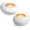 Tescoma Fancy Home Porta Tealight, Stones, Bianco, Set 2 Pezzi