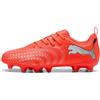 PUMA Future 9 Play FG/AG JR Scarpe da Calcio, Rosso Glowing White, Black Silver, 44, Glowing Red PUMA White PUMA Black PUMA Silver, 32.5 EU