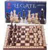 Wegiel Scacchi in legno LEGATE + 2 x Regina Extra - 48 x 48 cm - Confezione regalo - Scacchiera e Pezzi degli scacchi Intagliati