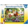 Ravensburger Puzzle per bambini Ravensburger - 12904 cavalli selvaggi sul fiume - puzzle a cavallo per bambini dai 9 anni in su, con 300 pezzi in formato XXL