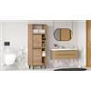 Dmora - Mobile Colonna Mimas, Pensile Bagno o Cucina, Armadio Alto Multifunzione, Mobiletto Multiuso, 160x36 h45 cm, Noce