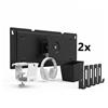 Dezctop Bundle C Accessori per Scrivanie BiFrost - include: doppio supporto monitor regular, ganci, contenitore, porta-bicchiere, porta cuffie, variante bianco