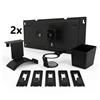 Dezctop Bundle C Accessori per Scrivanie BiFrost - include: doppio supporto monitor regular, ganci, contenitore, porta-bicchiere, porta cuffie, variante nero