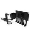 Dezctop Bundle A Accessori per Scrivanie BiFrost - include: supporto monitor regular, ganci, contenitore, porta-bicchiere, porta cuffie, variante nero