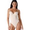 Lovable Body Modellante con Ferretto e Coppe Imbottite in Microfibra Tecnica | Retro Perizoma Invisibile | Shapewear Smooth Shaping Donna, Nudo Chiaro, M