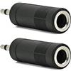 Incutex 2x adattatori audio jack connettore maschio 3,5mm a connettore femmina convertitore audio jack nero