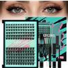 AMZGIRL LASH Midnight Kit Per l'Estensione Delle Ciglia Fai Da Te,144 Pezzi Colla Per Ciglia e Sigillante, Rimozione Della Colla Per Ciglia e Applicatore Per Ciglia Finte Individuali Kit(D-Mix 8-16mm Kit)