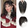 RUNRAYAY da 10 pollch botti tacca per capelli in colpi toppers per donne con frangia, vera clip per capelli umani sulla frangia per donne spigolli per la copertina a 360 °, nero