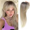 RUNRAYAY Topper per capelli RUNRAYAY, topper per capelli 3D 360 ° per donne con capelli diradellati, pezzi lunghi da 18 pollici per donne clip in fascia media, bionda RT6/22/613a#