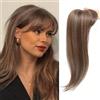 RUNRAYAY Topper per capelli topper per capelli 3D a 360° per donne con capelli diradati, ciocche lunghe 45 cm, con clip, frangia centrale, biondo 22H10#