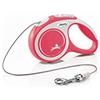 flexi Guinzaglio per cani, estensibile, con impugnatura morbida, 3 m/5 m/8 m/8 - 20 kg, rosso