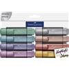 Faber-Castell 154625 - Set di evidenziatori TL 46, confezione da 8, colori metallici, con punta a cuneo a lunga durata, larghezza linea 1 - 5 mm