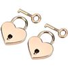 Hilitand 2 Pcs Lucchetto a Forma di materiali fatti a mano Cuore Lucchetto e metallo scheletrato per contenitore di gioielli da libro diario bagaglio