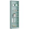 Dmora - Libreria Pomona, Mobile portalibri alta a 5 ripiani, Scaffale da ufficio o cameretta, Scaffale moderno con scomparti, 52x25h180 cm, Verde acqua