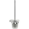 GEDY | Scopino WC Tonale, Scopettino Bagno in Acciaio Inox, Cromall e Vetro Satinato, Fissaggio con Viti Incluse, Cromato, 35,8x11,2x13,4cm