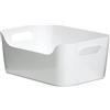 TATAY Cestino Portaoggetti 3,5 L Basic | Scatola Organizzatrice | Maniglie Integrate | Design Minimalista | Plastica Resistente Senza BPA | 24,5x17x10,5 cm, Bianco