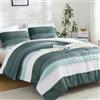Litanika Set di biancheria da letto California King size, 3 pezzi, oversize, leggero, estivo, a righe colorate (260 x 226 cm, 2 federe)