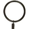 rod Desyne Curtain Rings W/Clip, cacao, 2 - 1/5,1 cm