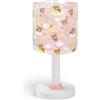 Dalber Lampada da tavolo per bambini, luce da comodino e da notte Baby Teddy Bears Clouds Pink, 41571S, G4-4W LED - Lampadina inclusa