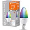 LEDVANCE Lampada LED SMART+ WIFI, smerigliata, 4,9W, 470 lm, forma classica a candela (Classic B), attacco E14, luce colorata e luce bianca, app o controllo vocale, durata fino a 20.000 ore