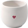 Villeroy & Boch like. by Villeroy & Boch - With Love portauovo, ca. 5,5 x 5,5 x 4,5 cm, bianco con decorazione rossa, lavabile in lavastoviglie, utilizzabile nel microonde, motivo a cuore, porcellana Premium