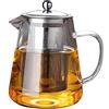 LiebeWH Teiera in Vetro con Filtro Rimovibile in Acciaio Inossidabile Bollitore per tè Al Borosilicato per Teiere in Fiore e Foglie Sfuse (Come mostrato)