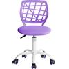 FurnitureR Sedia da gioco per bambini, sedia da ufficio, sedia da gamer, sedia da scrivania, design ergonomico moderno, senza braccio, altezza della seduta, ruote in gomma, colore viola