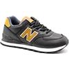 New Balance Nb 574, Sneakers Uomo, Nero Black Omd, 44.5 EU