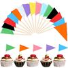 AOZUO 100 bandiere triangolari stuzzicadenti, bandiera colorata per alimenti, topper per cupcake, dessert, piatti di frutta, formaggi, torte fai da te, negozi, ristoranti, matrimoni, compleanni,