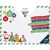 Clairefontaine 20029C -Kit di cancelleria per scrivere a Babbo Natale, 6 fogli di carta da lettere a righe e colorati + 6 Buste rosse + 3 fogli di adesivi, hobby creativo Natale per bambini