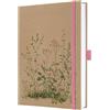 SIGEL Quaderno Jolie A5 copertina rigida | JN863, rigato, kraft, 192 pagine, FSC, marrone, verde, rosa