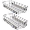 BAKAJI Set 2 Cassetti Cassetto Telescopico Cucina 30cm Cestello Estraibile Salvaspazio