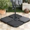 BAKAJI Set 4 Pesi Supporto Base Ombrellone Riempibile Palo da Giardino per esterno