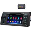 Awesafe Autoradio da 7 pollici con lettore DVD/CD, DAB+, sistema Android, 2+32GB di memoria, compatibile con BMW E39 (1995-2004), con navigatore, controllo da volante, Bluetooth, RDS e DSP, e GPS