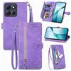 Fertuo Cover per Motorola Moto G86, Custodia a Libro in Pelle PU Flip Case con Porta Carte, Chiusura Magnetica e Cinturino [Disegni di Fiori] Portafoglio Interno Silicone Antiurto, Viola