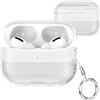 Fofvccv Custodiain Fibra di Carbonio Texture per AirPods Pro 2 XW Clear | Cover Protettiva Antiurto Antipolvere Antigraffio con Moschettone e LED Visibile per AirPods Pro 2 2022