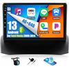 OiLiehu 4+64G Android 13 Autoradio per Ford Fiesta 2009-2014 Carplay Android Auto Autoradio con Schermo 9 pollici con Mirror Link Bluetooth FM RDS GPS WiFi SWC EQ Telecamera Posteriore