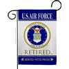 Breeze Decor Forze Armate USAF United State American Military Veteran Retire Ufficiale Decorazione Casa Banner Piccolo Cantiere Regalo Doppio Lato, Made in USA